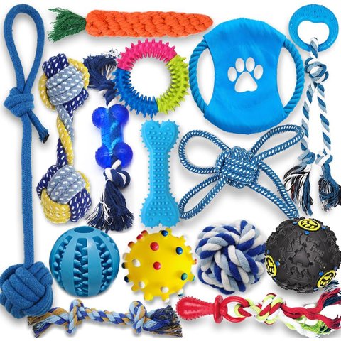 Beiker Pacote com 15 Brinquedos Duráveis para Cães Pequenos