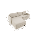 Ver imagem 2 de Sofá Chaise + 2 Assentos 2,40m Linho com Molas Zante Estofama