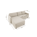 Ver imagem 2 de Sofá Chaise + 2 Assentos 2,40m Linho com Molas Zante Estofama
