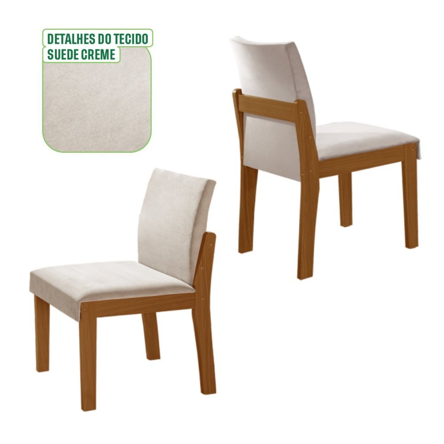 Conjunto Sala de Jantar Mesa Nuance 135cm Redonda Tampo Vidro/MDP com 6 Cadeiras Mônaco Yescasa - 6