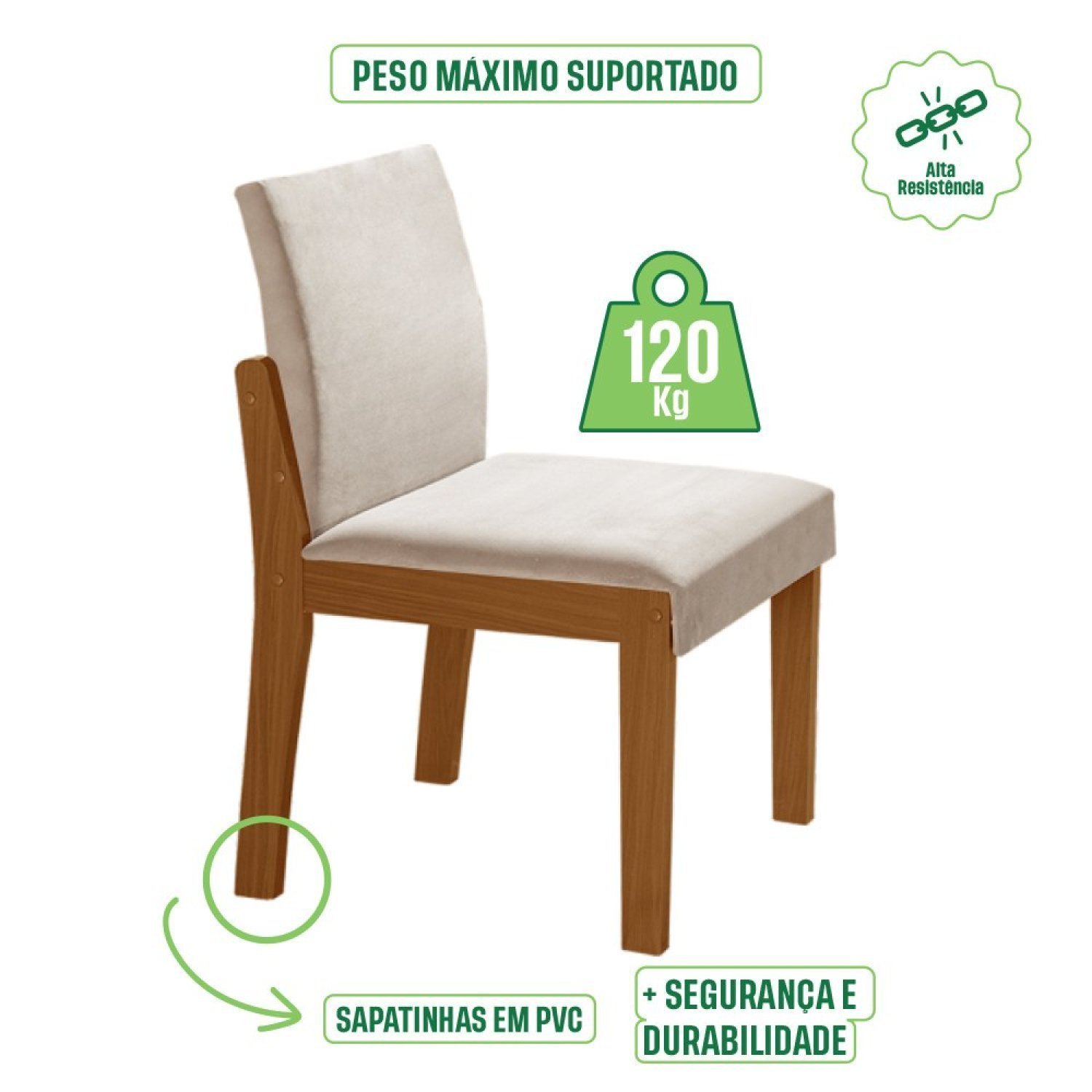 Conjunto Sala de Jantar Mesa Nuance 135cm Redonda Tampo Vidro/MDP com 6 Cadeiras Mônaco Yescasa - 5