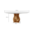 Ver imagem 4 de Sala de Jantar 6 Cadeiras Estofadas Mônaco e Mesa Redonda com Tampo de Vidro Nuance Yescasa Cinamomo/Creme/Off White Marrom/Castanho