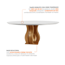 Ver imagem 7 de Sala de Jantar 6 Cadeiras Estofadas Mônaco e Mesa Redonda com Tampo de Vidro Nuance Yescasa Cinamomo/Creme/Off White Marrom/Castanho