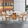Conjunto Sala de Jantar Mesa Nuance 135cm Redonda Tampo Vidro/MDP com 6 Cadeiras Mônaco Yescasa - 2