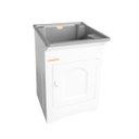 Ver imagem 1 de Gabinete Tanque com Esfregador 26 Litros Espaço Torneira Branco/Cinza MAKO001