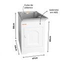 Ver imagem 2 de Gabinete Tanque com Esfregador 26 Litros Espaço Torneira Branco/Cinza MAKO001