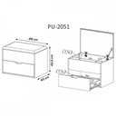 Ver imagem 4 de Puff 1 Porta 1 Gaveta Pu2051 Amêndoa - Tecno Mobili