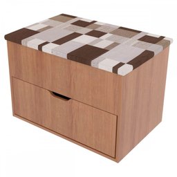 Puff 1 Porta 1 Gaveta Pu2051 Amêndoa - Tecno Mobili - 2