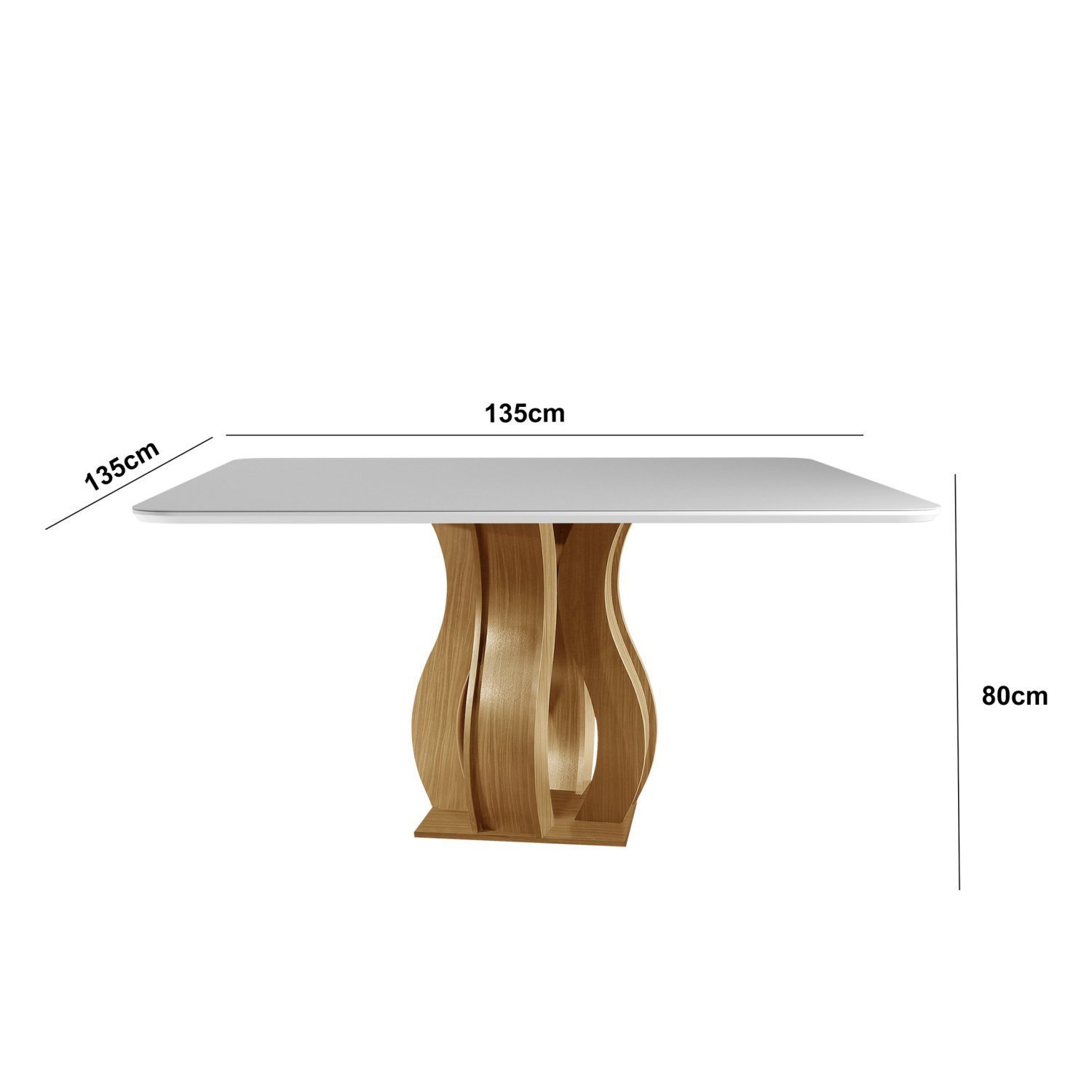 Conjunto Sala de Jantar Mesa Nuance Tampo Vidro/MDP com 8 Cadeiras Mônaco Yescasa - 3