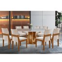 Ver imagem 2 de Conjunto Sala de Jantar Mesa Nuance Tampo Vidro/MDP com 8 Cadeiras Mônaco Yescasa