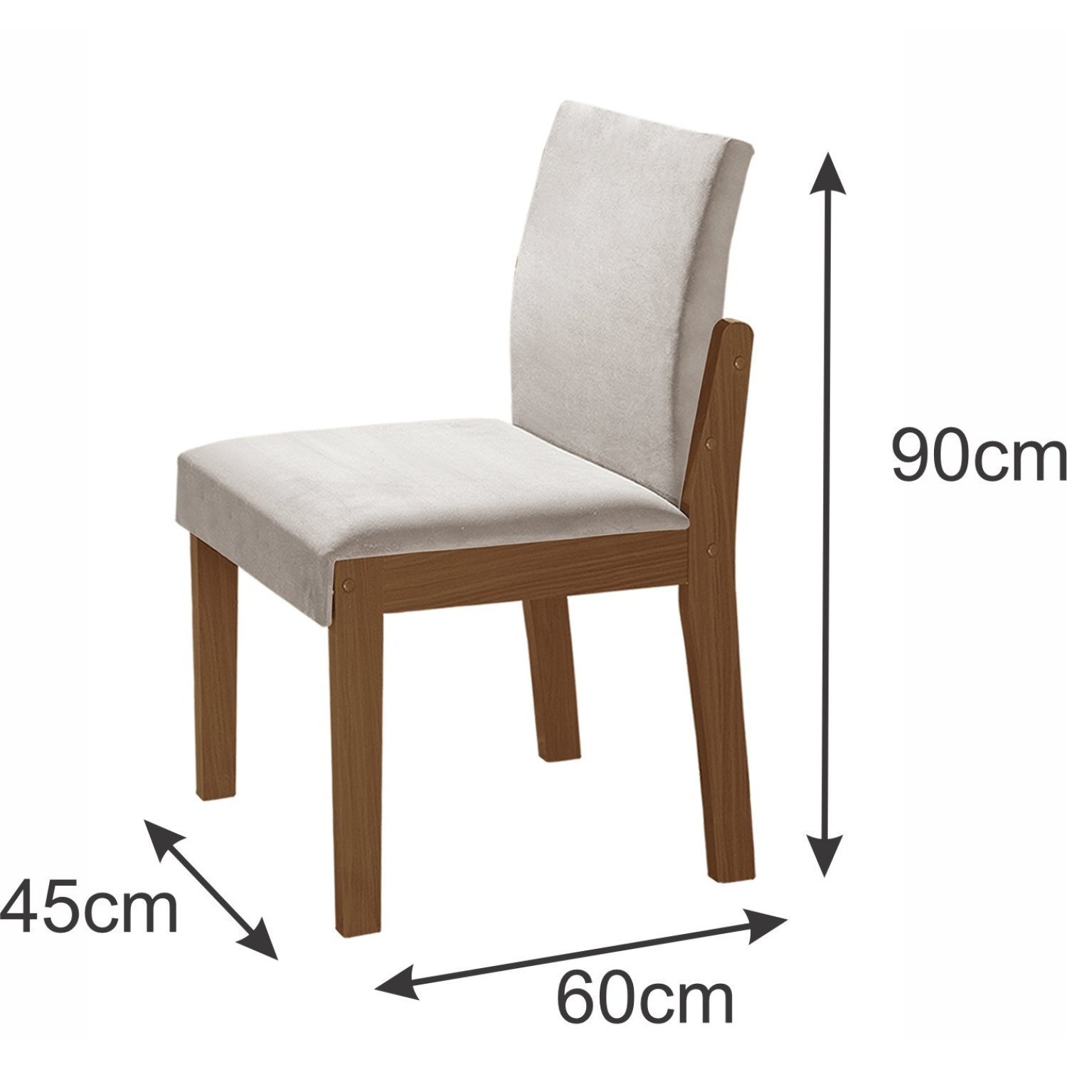 Conjunto Sala de Jantar Mesa Nuance Tampo Vidro/MDP com 8 Cadeiras Mônaco Yescasa - 4