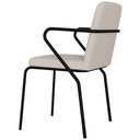 Ver imagem 4 de Kit 05 Cadeiras Estofada para Sala de Jantar com Braço Loft Preto C01 Linho Areia - Lyam Decor