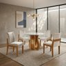 Conjunto Sala de Jantar Mesa Nuance 110cm Redonda Tampo Vidro/MDF com 4 Cadeiras Monaco Yescasa - 2