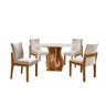 Conjunto Sala de Jantar Mesa Nuance 110cm Redonda Tampo Vidro/MDF com 4 Cadeiras Monaco Yescasa - 3