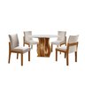 Conjunto Sala de Jantar Mesa Nuance 110cm Redonda Tampo Vidro/MDF com 4 Cadeiras Monaco Yescasa - 3