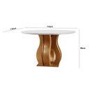 Ver imagem 4 de Conjunto Sala de Jantar Mesa Nuance 110cm Redonda Tampo Vidro/MDF com 4 Cadeiras Monaco Yescasa Marrom/Castanho Cinamomo/Creme/Off White