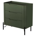 Ver imagem 4 de Mesa de Cabeceira Orgânica 3 Gavetas Pés Industrial Preto Bliss I03 Musgo - Lyam Decor