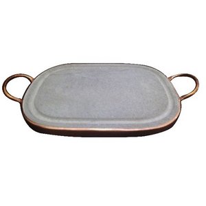 Grelha Retangular 20 X 30 Cm com Aro e Alças em Cobre