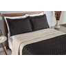Colcha Cobre Leito Cama de Casal 3 Pç Dupla Face Acolchoado Microfibra Marrom e Bege - 2