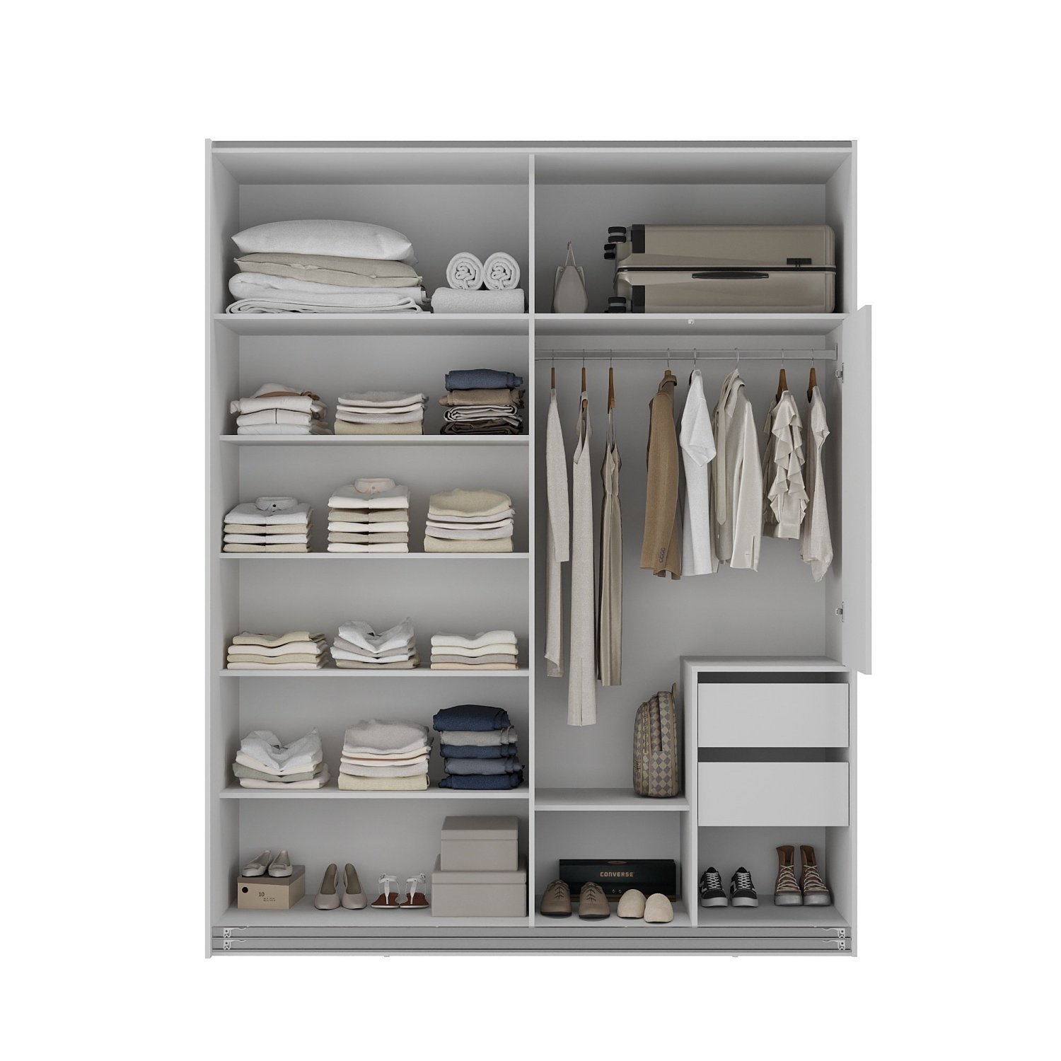 Guarda Roupa Casal 2 Portas Deslizantes 2 Gavetas Allure Yescasa - 3