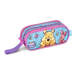 Kit Escolar Mochila Carrinho com Estojo Duplo Ursinho Pooh - 3