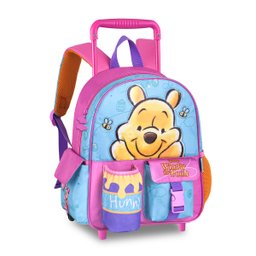 Kit Escolar Mochila Carrinho com Estojo Duplo Ursinho Pooh - 2