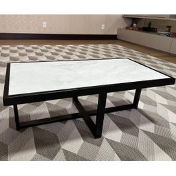 Mesa de Centro Retangular Paris Industrial Preto com Mdf - 3