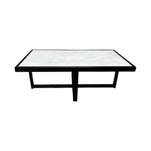 Mesa de Centro Retangular Paris Industrial Preto com Mdf