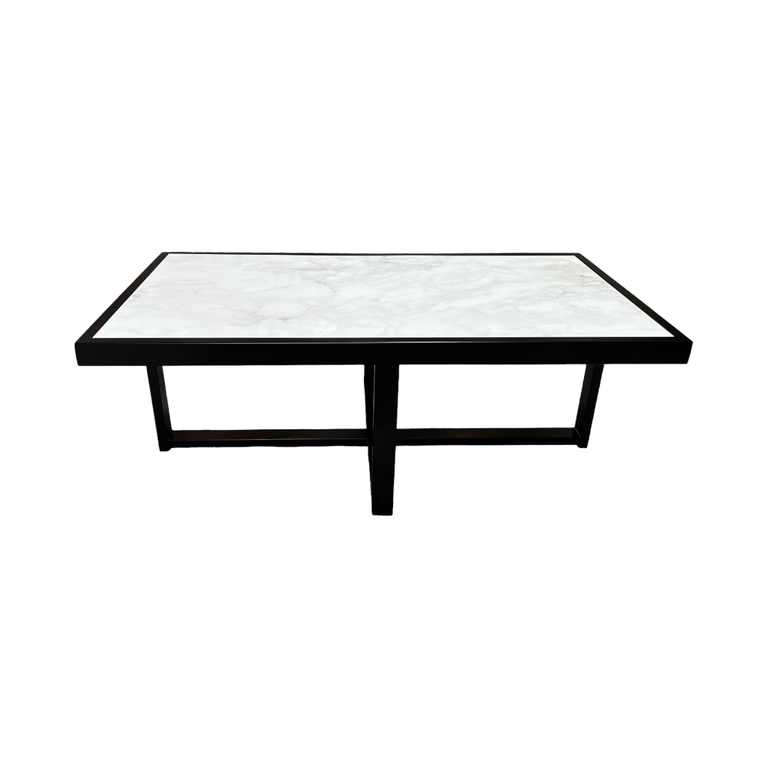 Mesa de Centro Retangular Paris Industrial Preto com Mdf Mesa de Centro Retangular Paris Industrial Preto com Mdf