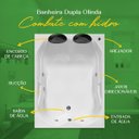 Ver mais imagens de Banheira Dupla Olinda 2026 Combate com Hidro em Acrílico - 1.80x1.20x0.40 - 220V
