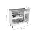 Ver imagem 3 de Balcão de Cozinha C- Pia Múltipla C- 3 Portas e 1 Gaveta Branco - Bertolini