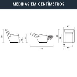 Poltrona do Papai Reclinável em Suede Cor Bege Reclinação Manual com Massagem- Modelo Florença - 7