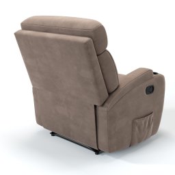 Poltrona do Papai Reclinável em Suede Cor Bege Reclinação Manual com Massagem- Modelo Florença - 3