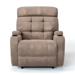 Poltrona do Papai Reclinável em Suede Cor Bege Reclinação Manual com Massagem- Modelo Florença - 2