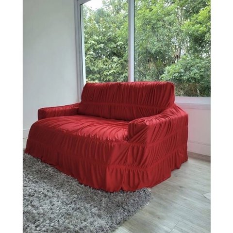 Capa para Sofá Retrátil e Reclinável 4 Lugares: Vermelho