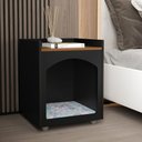 Ver imagem 1 de Mesa Cabeceira Casinha de Cachorro/gato Pet Preto Freijo