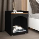 Ver imagem 2 de Mesa Cabeceira Casinha de Cachorro/gato Pet Preto Freijo