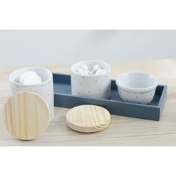 Kit Higiene Porcelana Bancada Retangular Madeira Bebê Menino Azul Póa K019 Royal - 6