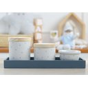 Ver imagem 2 de Kit Higiene Porcelana Bancada Retangular Madeira Bebê Menino Azul Póa K019 Royal