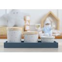 Ver imagem 1 de Kit Higiene Porcelana Bancada Retangular Madeira Bebê Menino Azul Póa K019 Royal