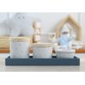 Kit Higiene Porcelana Bancada Retangular Madeira Bebê Menino Azul Póa K019 Royal - 1