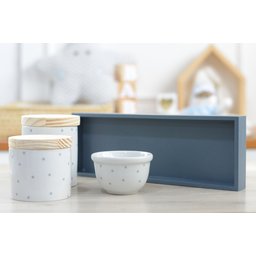 Kit Higiene Porcelana Bancada Retangular Madeira Bebê Menino Azul Póa K019 Royal - 7
