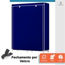 Ver imagem 5 de Armário Guarda Roupa Dobrável Portátil Multiuso Organizador de Roupas Azul - StaremCasa