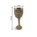 Ver imagem 2 de Cálice Taça Crânios Caveira Skull Aço Inox Resina Relevo Decorativo Rock Colecionável Vinho Coquetel