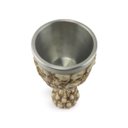 Ver imagem 5 de Cálice Taça Crânios Caveira Skull Aço Inox Resina Relevo Decorativo Rock Colecionável Vinho Coquetel