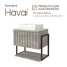 Gabinete Balcão Suspenso Cuba Marmorite Havaí 60 cm Aço Banheiro 1 Porta 1 Prateleira Cinza - 2