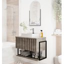 Ver imagem 1 de Gabinete Balcão Suspenso Cuba Marmorite Havaí 60 cm Aço Banheiro 1 Porta 1 Prateleira Cinza