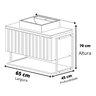 Gabinete Balcão Suspenso Cuba Marmorite Havaí 60 cm Aço Banheiro 1 Porta 1 Prateleira Cinza - 4