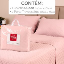 Colcha Cobre Leito Queen Kit 3 Peças Dupla Face Micro Percal Macio Ultrassônico Bf Colchões - 5