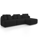 Ver imagem 2 de Sofá 3 Lugares com Chaise Direito Sala Living 248cm Arlo F04 Veludo Preto - Lyam Decor